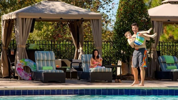 Family by the Pool